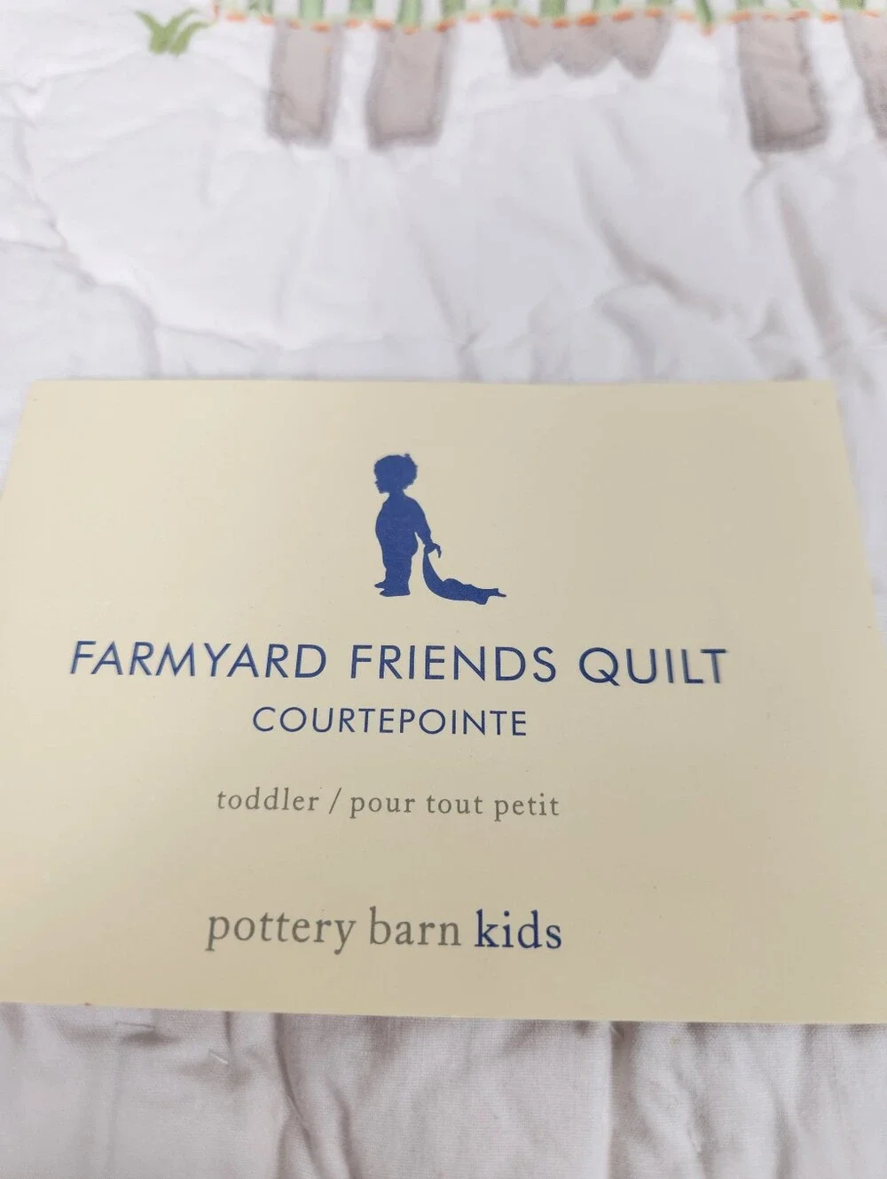 Pottery Barn Kids Farmyard Friends Crib/ Toddler Quilt 50x36 NOS Animals *Flaw*